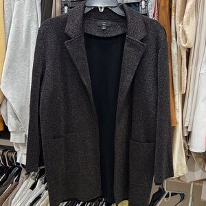 J Crew Black Sparkle Open Front Blazer